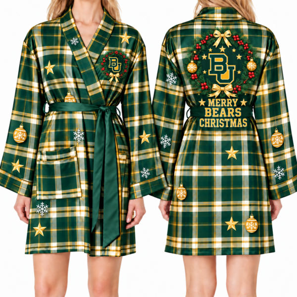 Baylor Bears Chirstmas Relaxed-Fit Satin Sleep Robe