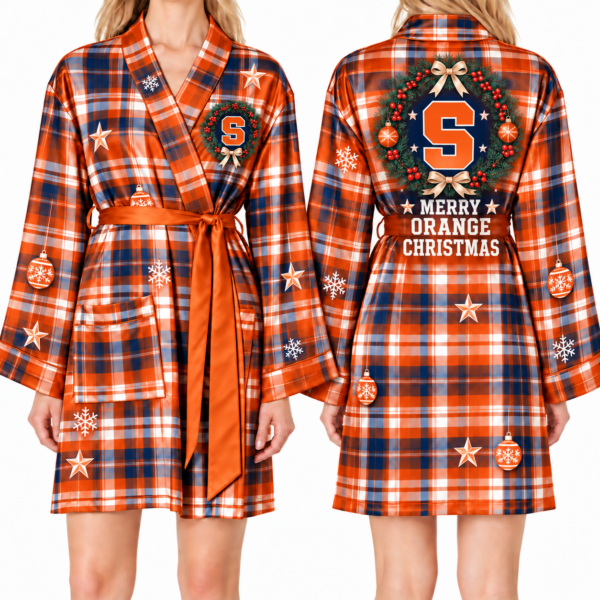 Syracuse Orange Chirstmas Relaxed-Fit Satin Sleep Robe