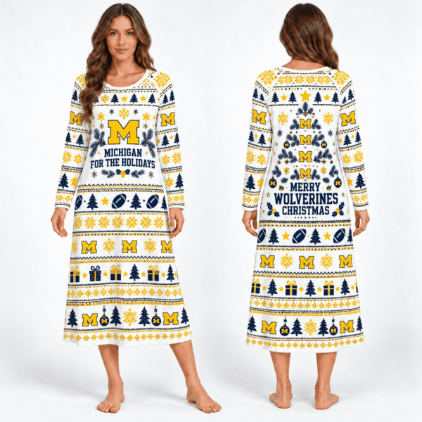 Michigan Wolverines Long Sleeve Nightgowns