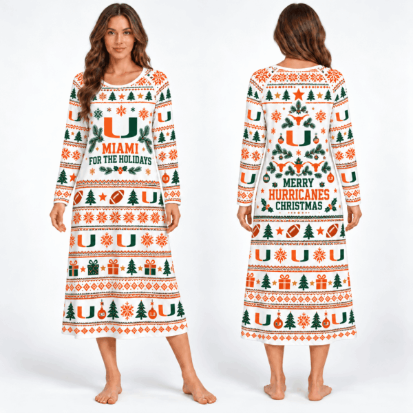 Miami Hurricanes Long Sleeve Nightgowns