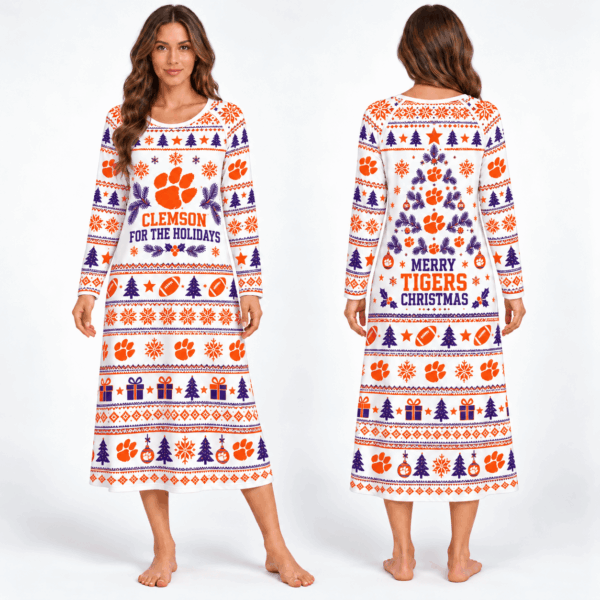 Clemson Tigers Long Sleeve Nightgowns