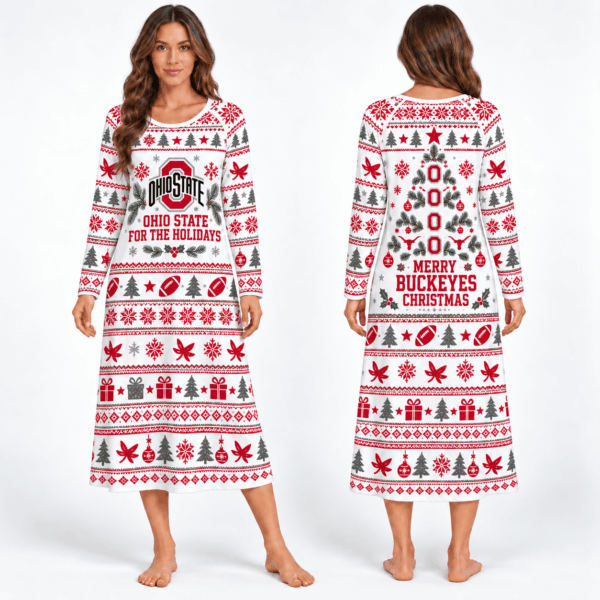 Ohio State Buckeyes Long Sleeve Nightgowns
