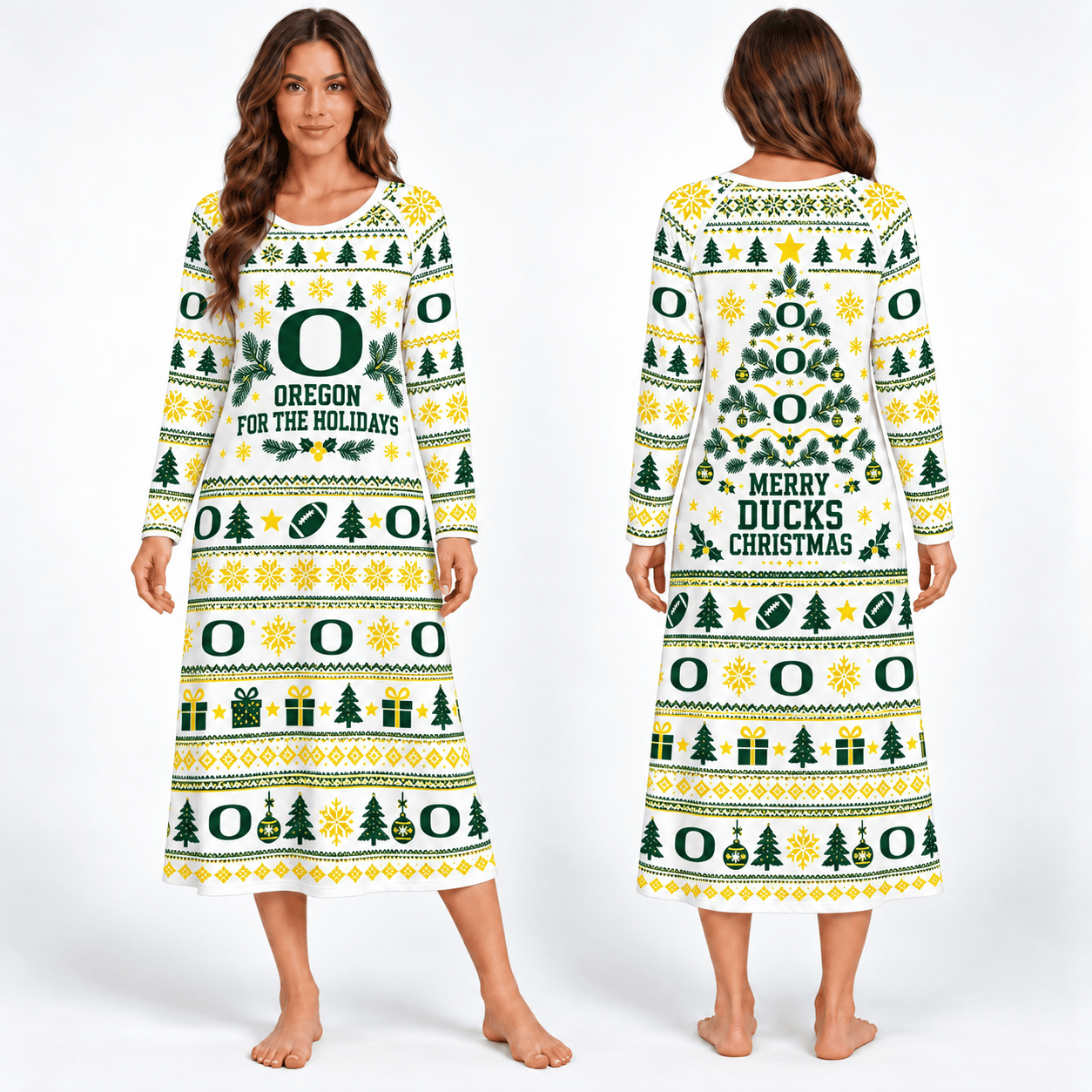 Oregon Ducks Long Sleeve Nightgowns