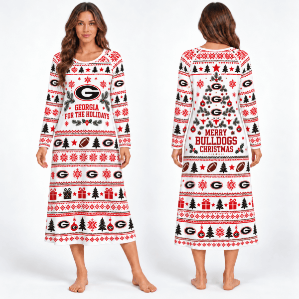 Georgia Bulldogs Long Sleeve Nightgowns