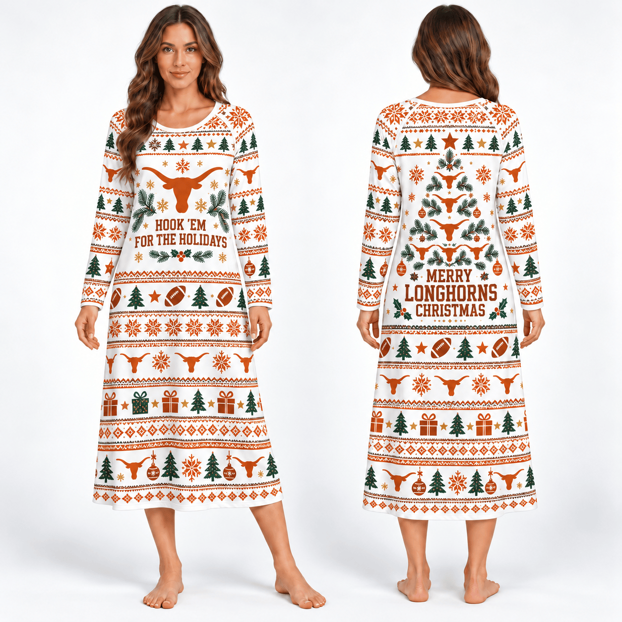 Texas Longhorns Long Sleeve Nightgowns
