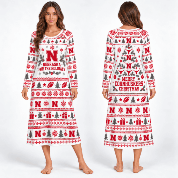 Nebraska Cornhuskers Long Sleeve Nightgowns