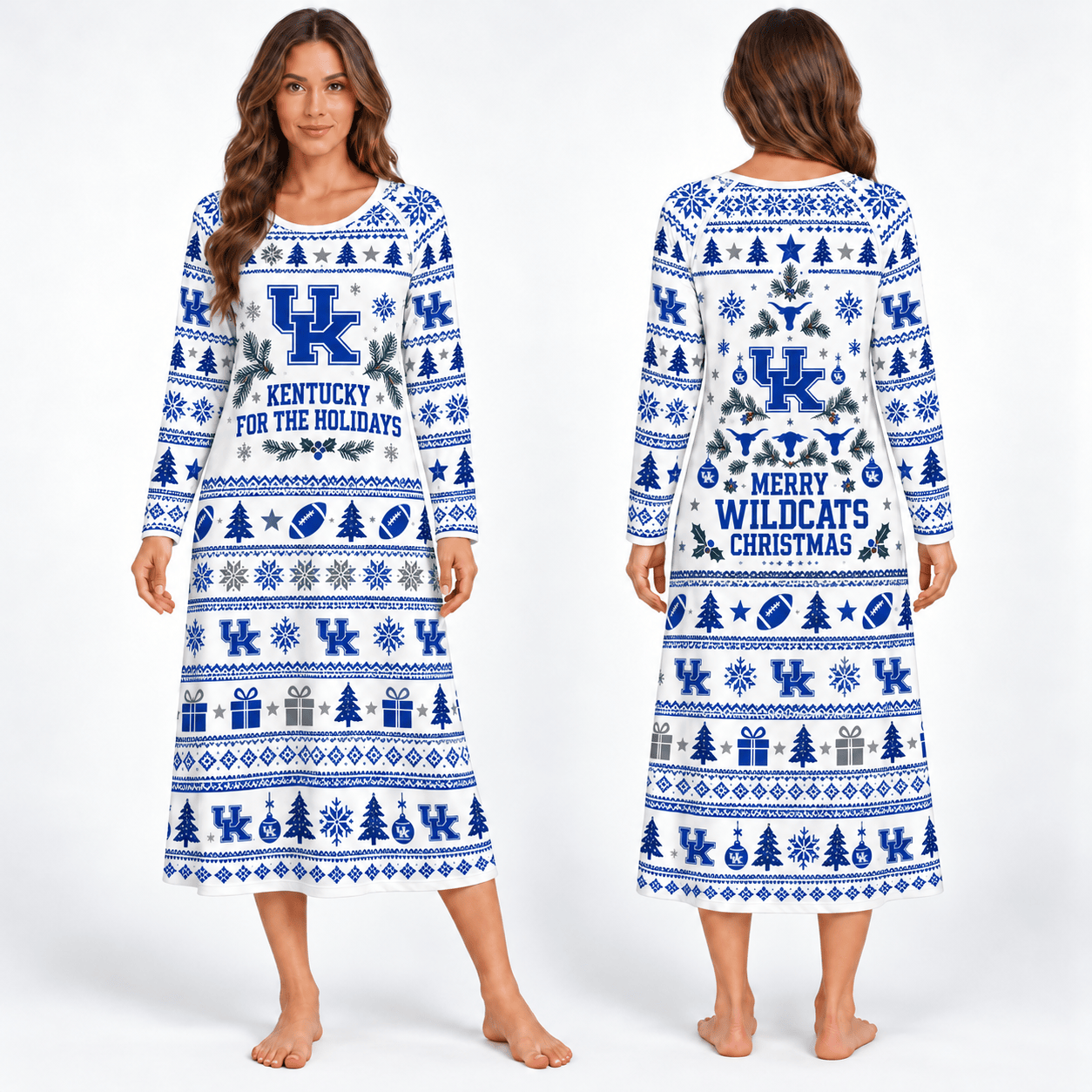 Kentucky Wildcats Long Sleeve Nightgowns