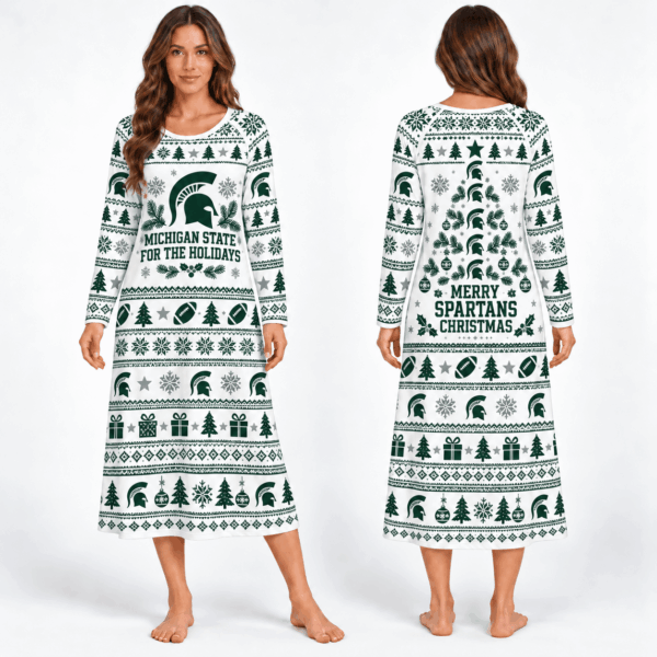 Michigan State Spartans Long Sleeve Nightgowns