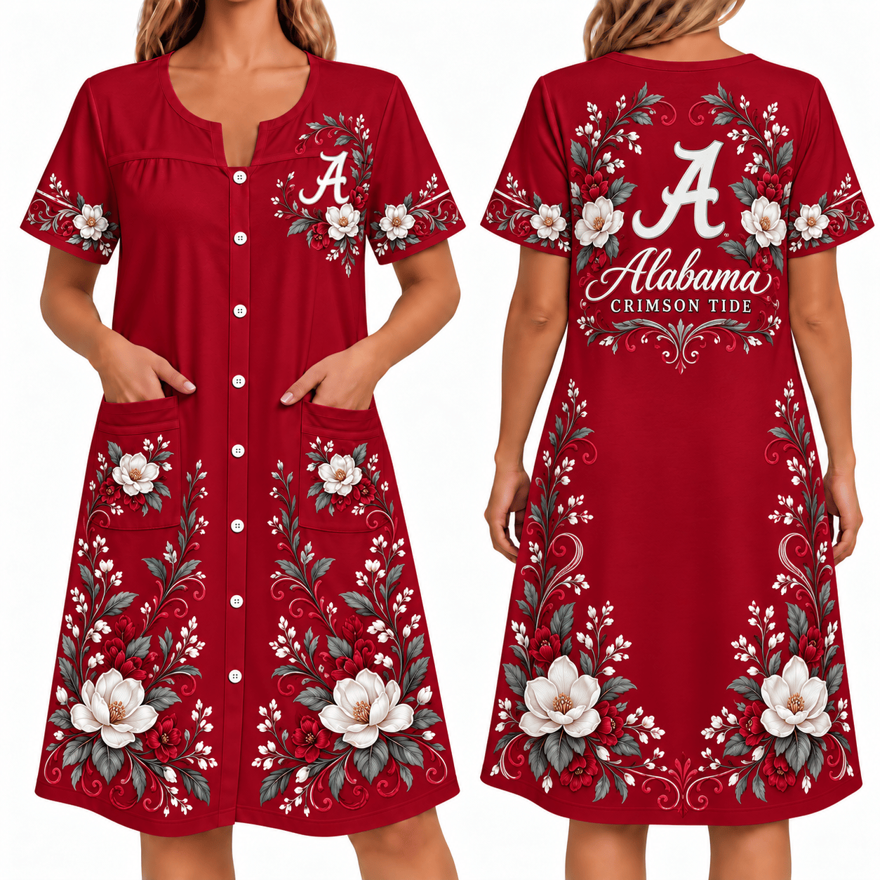 Alabama Crimson Tide Women FLoral House Dress