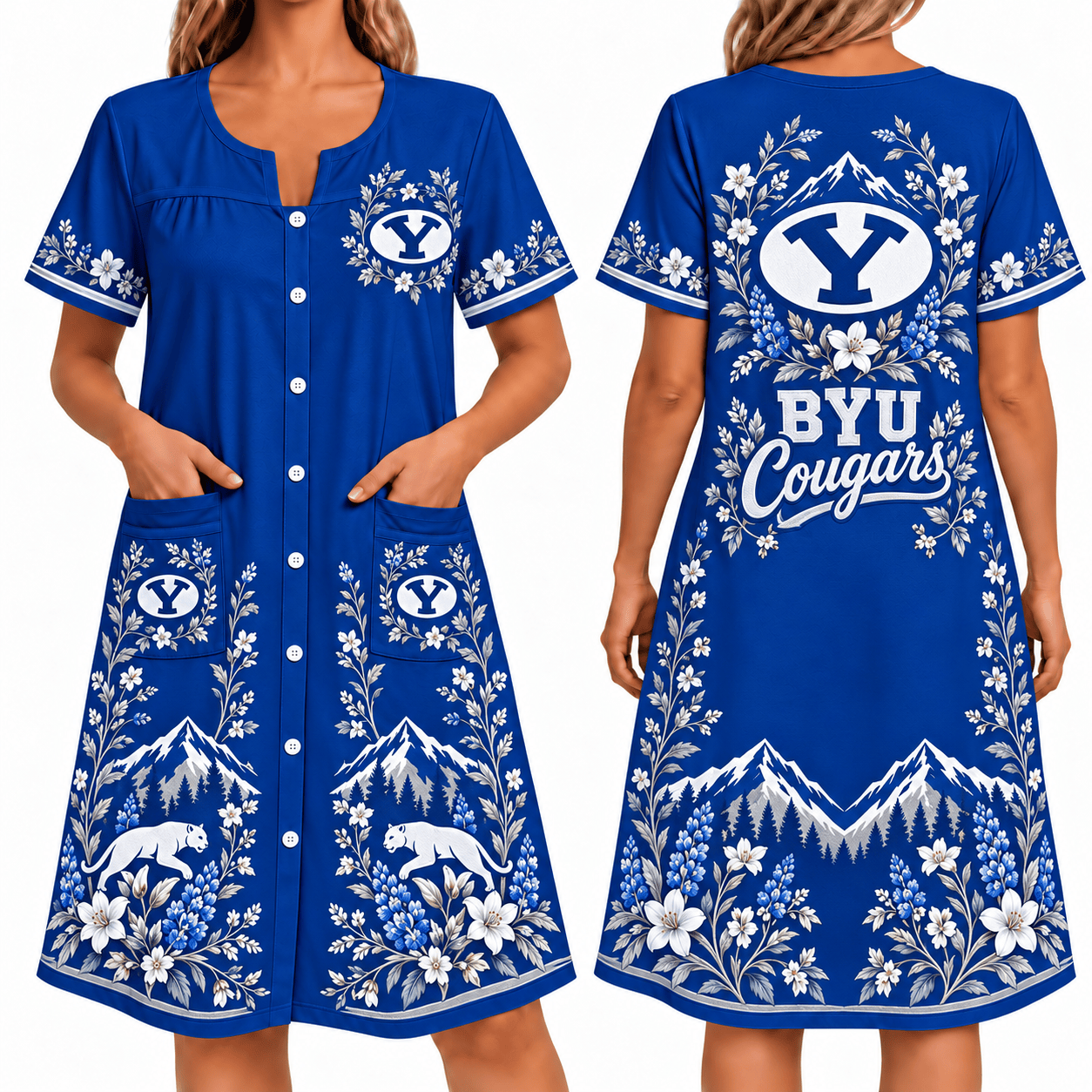 BYU Cougars Women FLoral House Dress