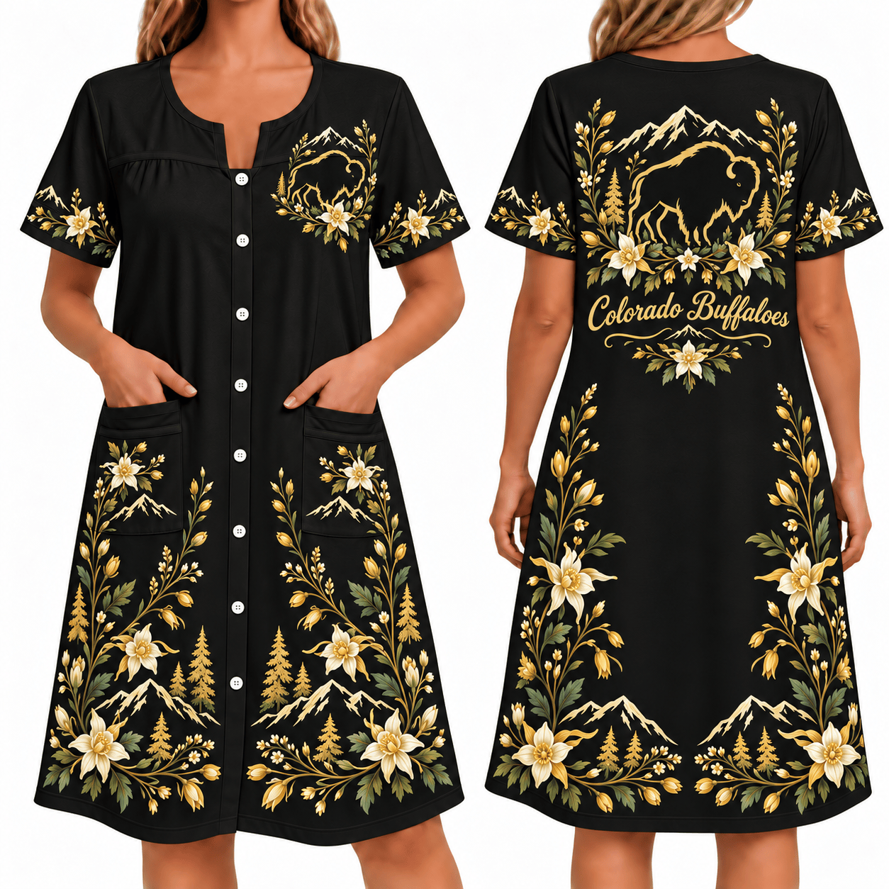Colorado Buffaloes Women FLoral House Dress