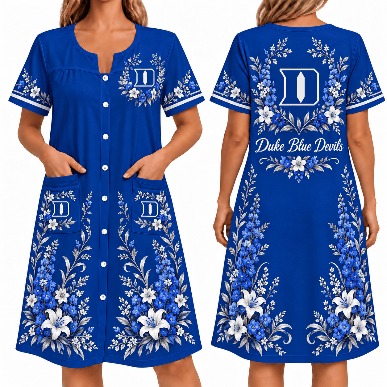 Duke Blue Devils Women FLoral House Dress