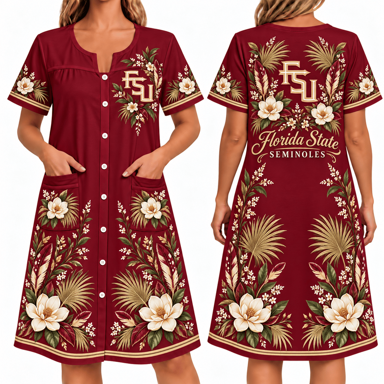 Florida State Seminoles Women FLoral House Dress