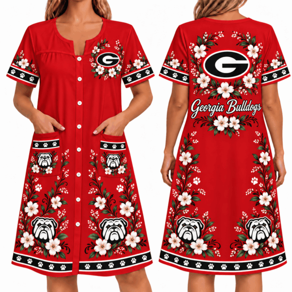 Georgia Bulldogs Women FLoral House Dress
