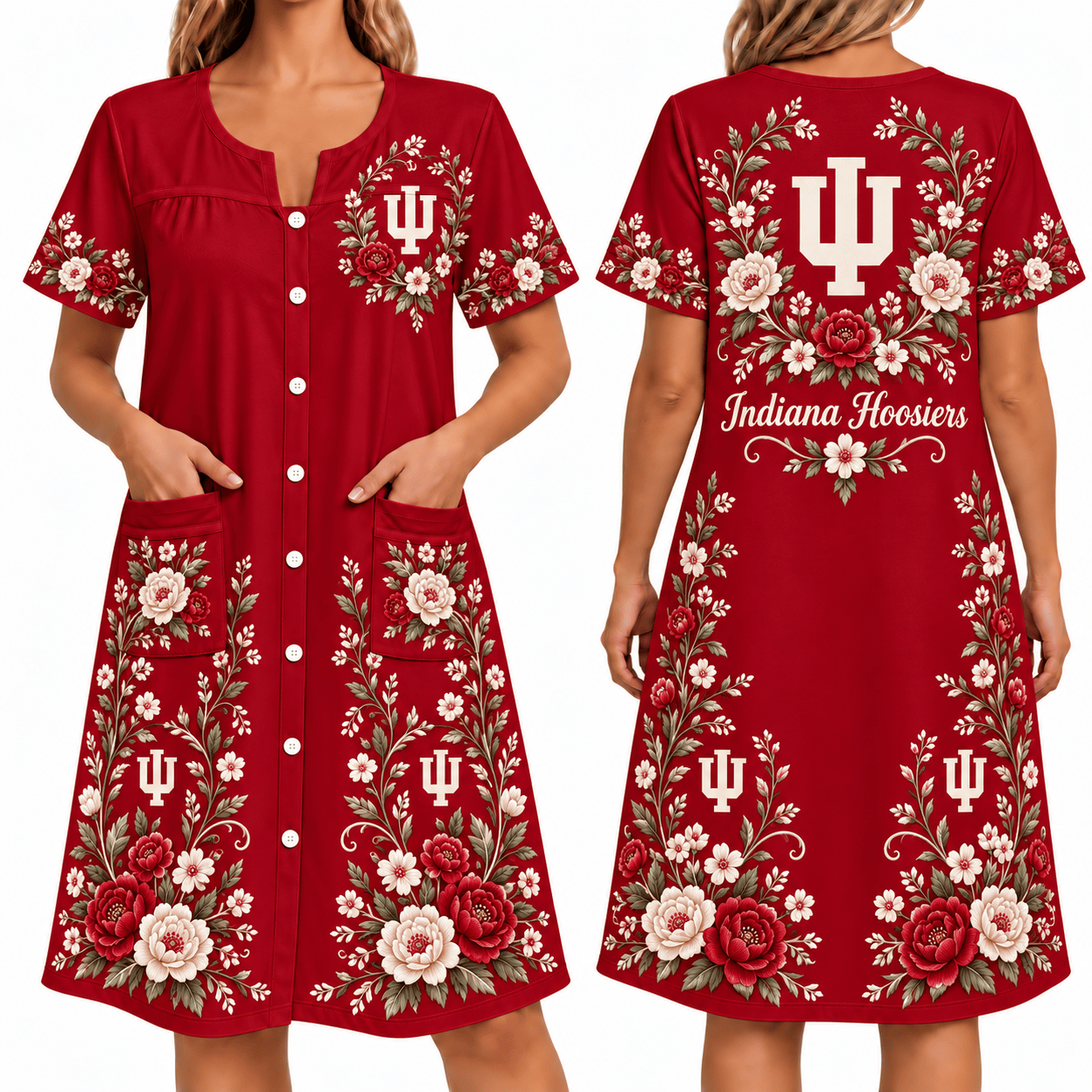 Indiana Hoosiers Women FLoral House Dress