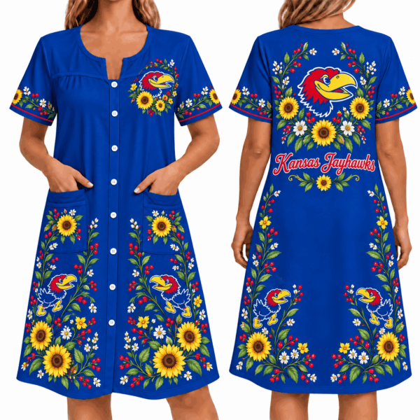 Kansas Jayhawks Women FLoral House Dress