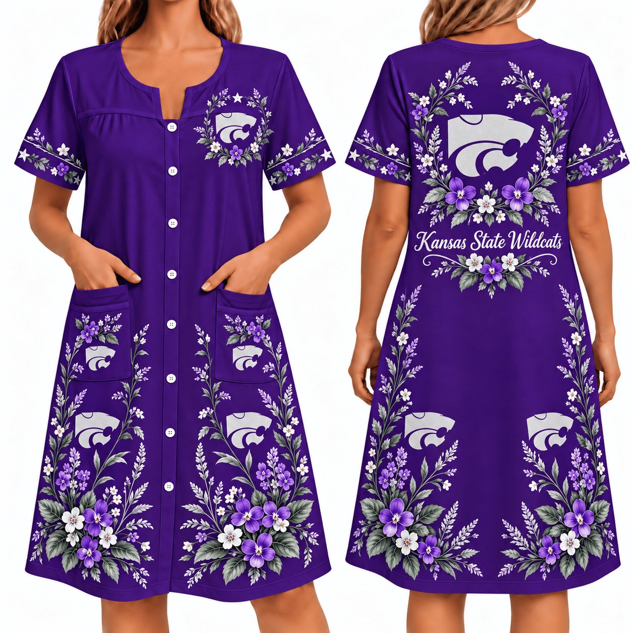 Kansas State Wildcats Women FLoral House Dress