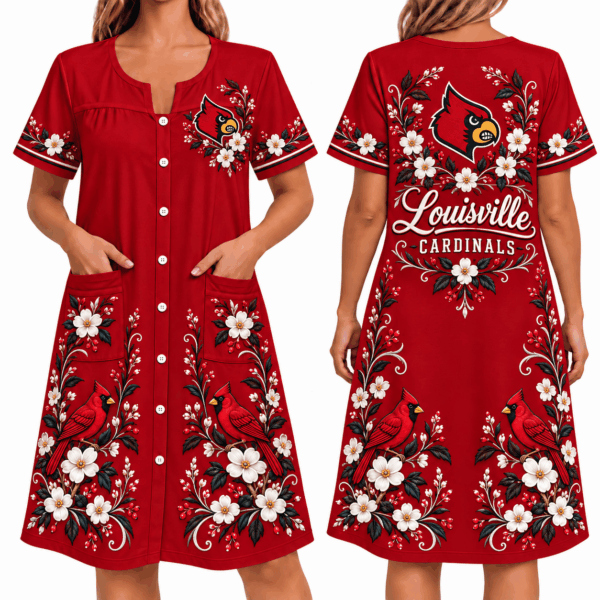 Louisville Cardinals Women FLoral House Dress