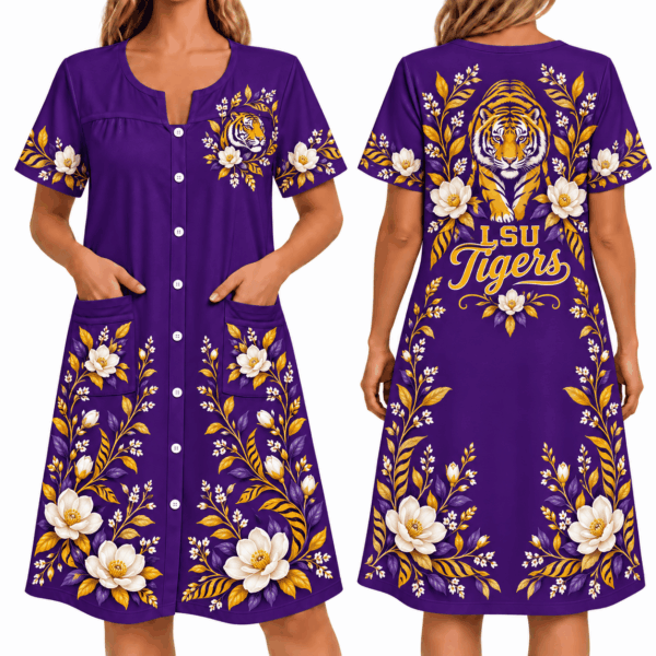 LSU Tigers Women FLoral House Dress