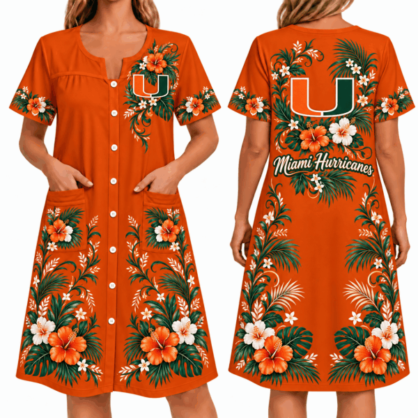 Miami Hurricanes Women FLoral House Dress