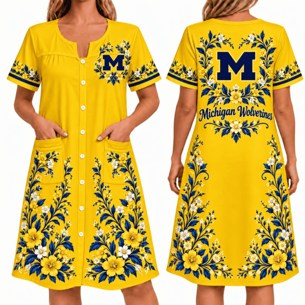 Michigan Wolverines Women FLoral House Dress