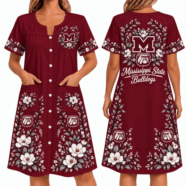 Mississippi State Bulldogs Women FLoral House Dress
