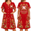 Nebraska Cornhuskers Women FLoral House Dress