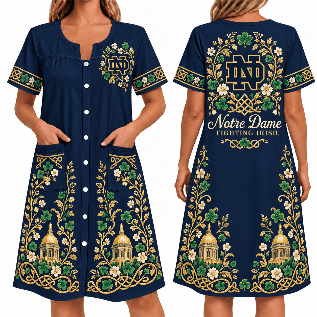 Notre Dame Fighting Irish Women FLoral House Dress