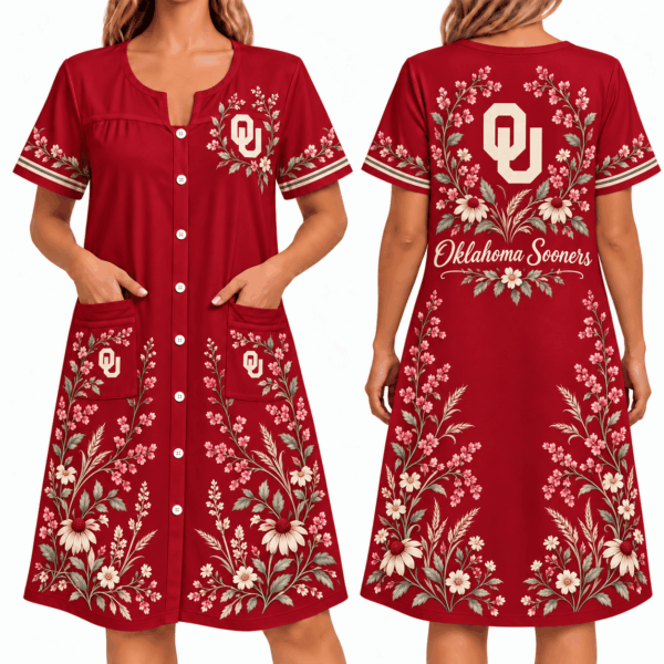 Oklahoma Sooners Women FLoral House Dress