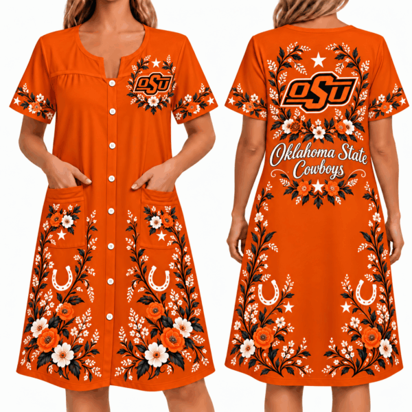 Oklahoma State Cowboys Women FLoral House Dress