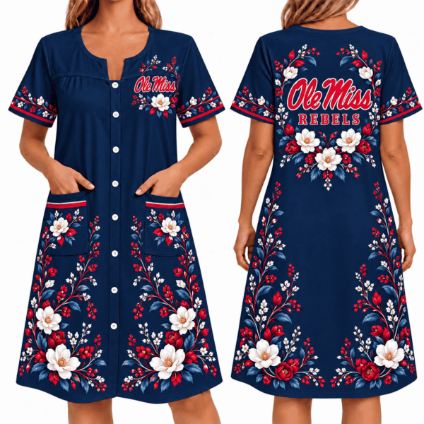 Ole Miss Rebels Women FLoral House Dress
