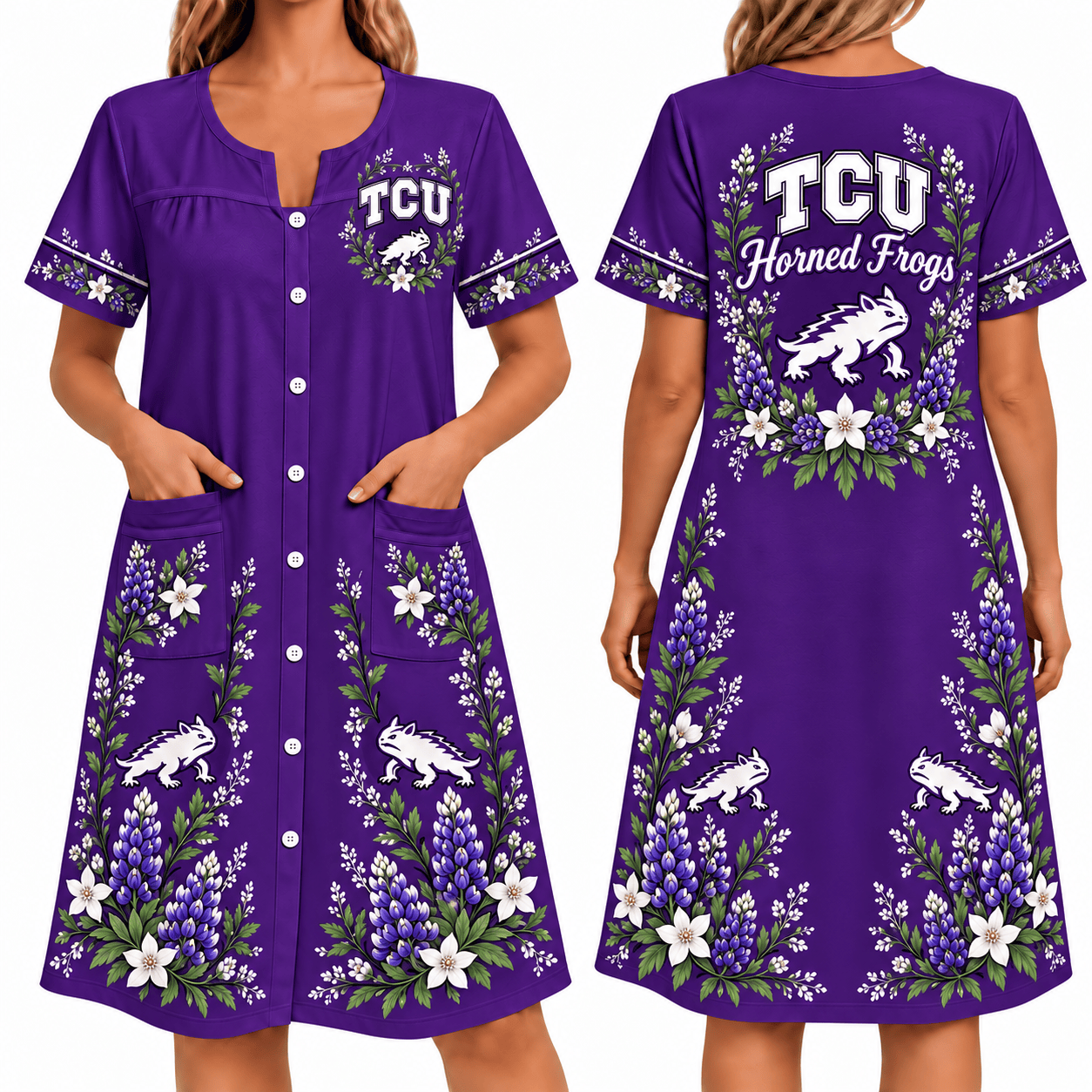 TCU Horned Frogs Women FLoral House Dress