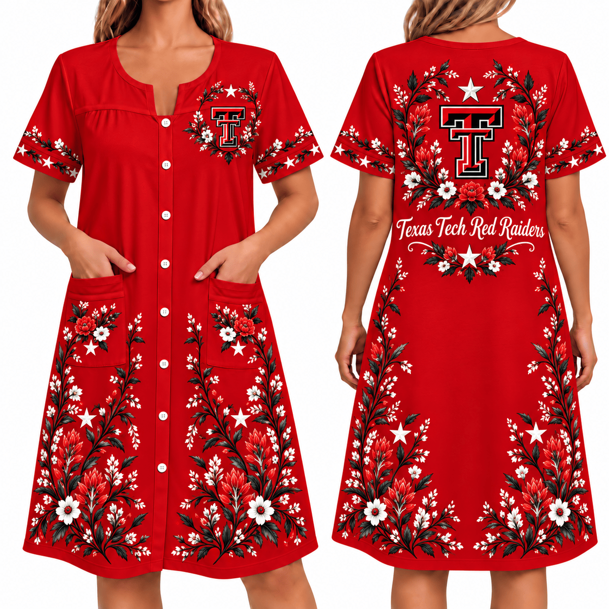 Texas Tech Red Raiders Women FLoral House Dress