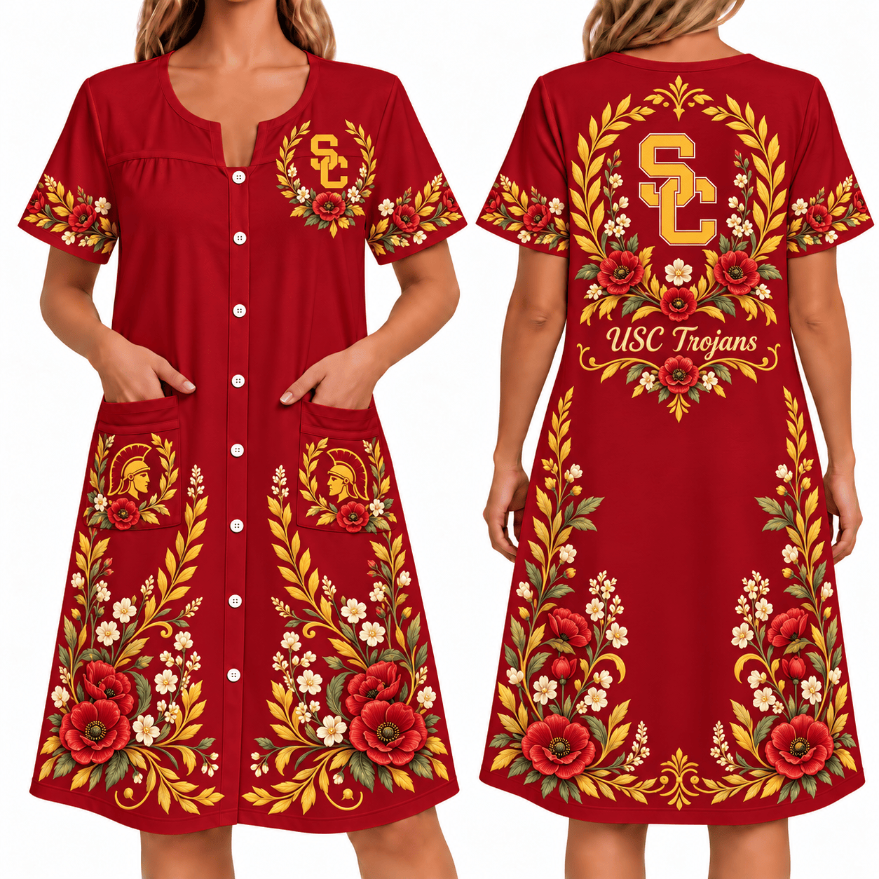 Usc Trojans Women FLoral House Dress