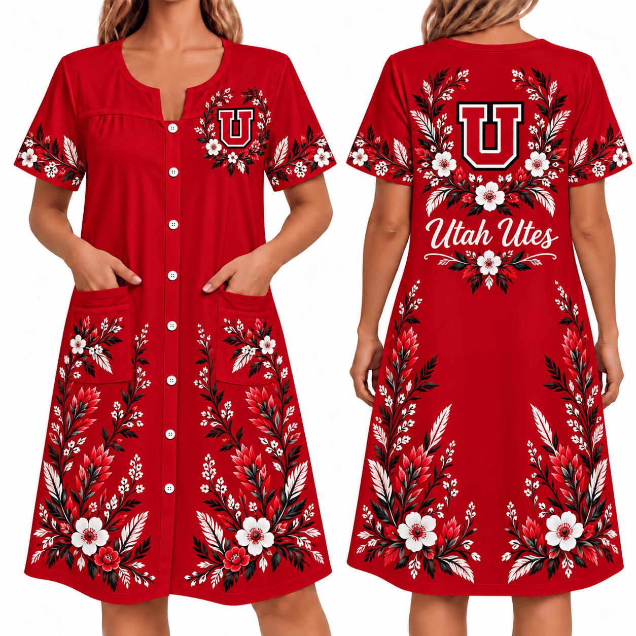 Utah Utes Women FLoral House Dress