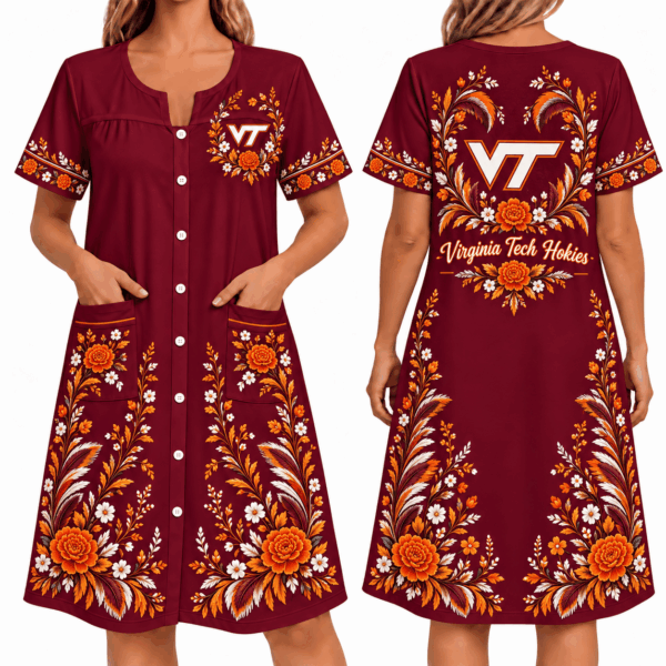 Virginia Tech Hokies Women FLoral House Dress