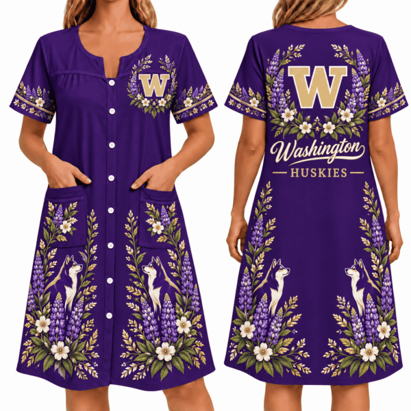 Washington Huskies Women FLoral House Dress