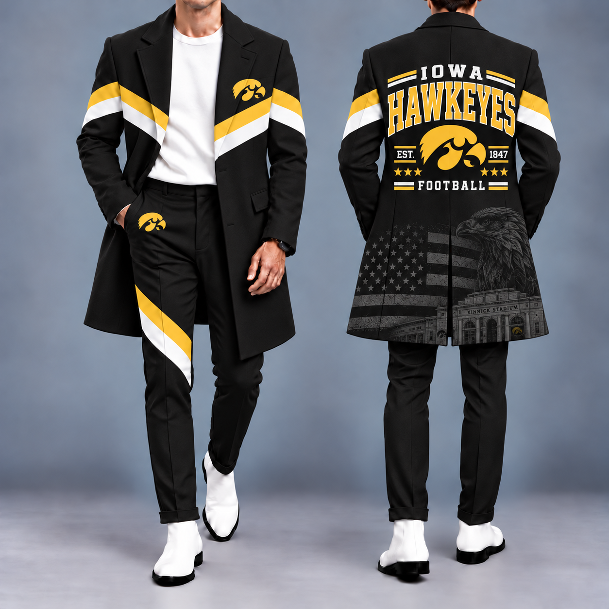 Iowa Hawkeyes Tailored Long Coat & Pants