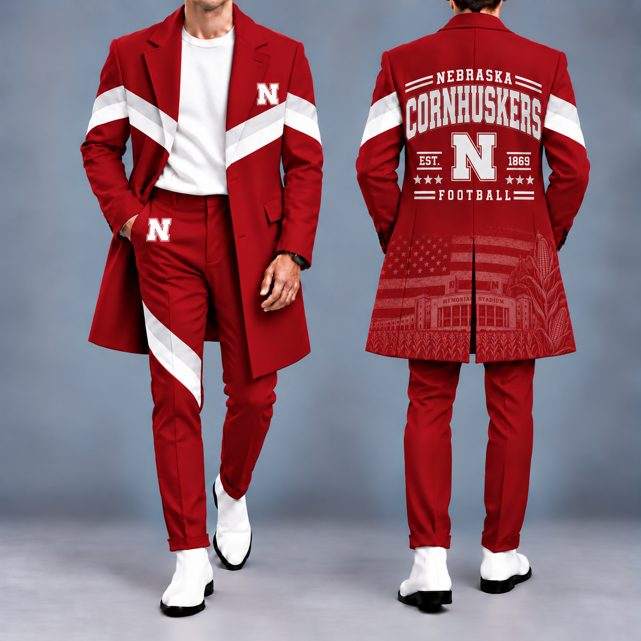 Nebraska Cornhuskers Tailored Long Coat & Pants