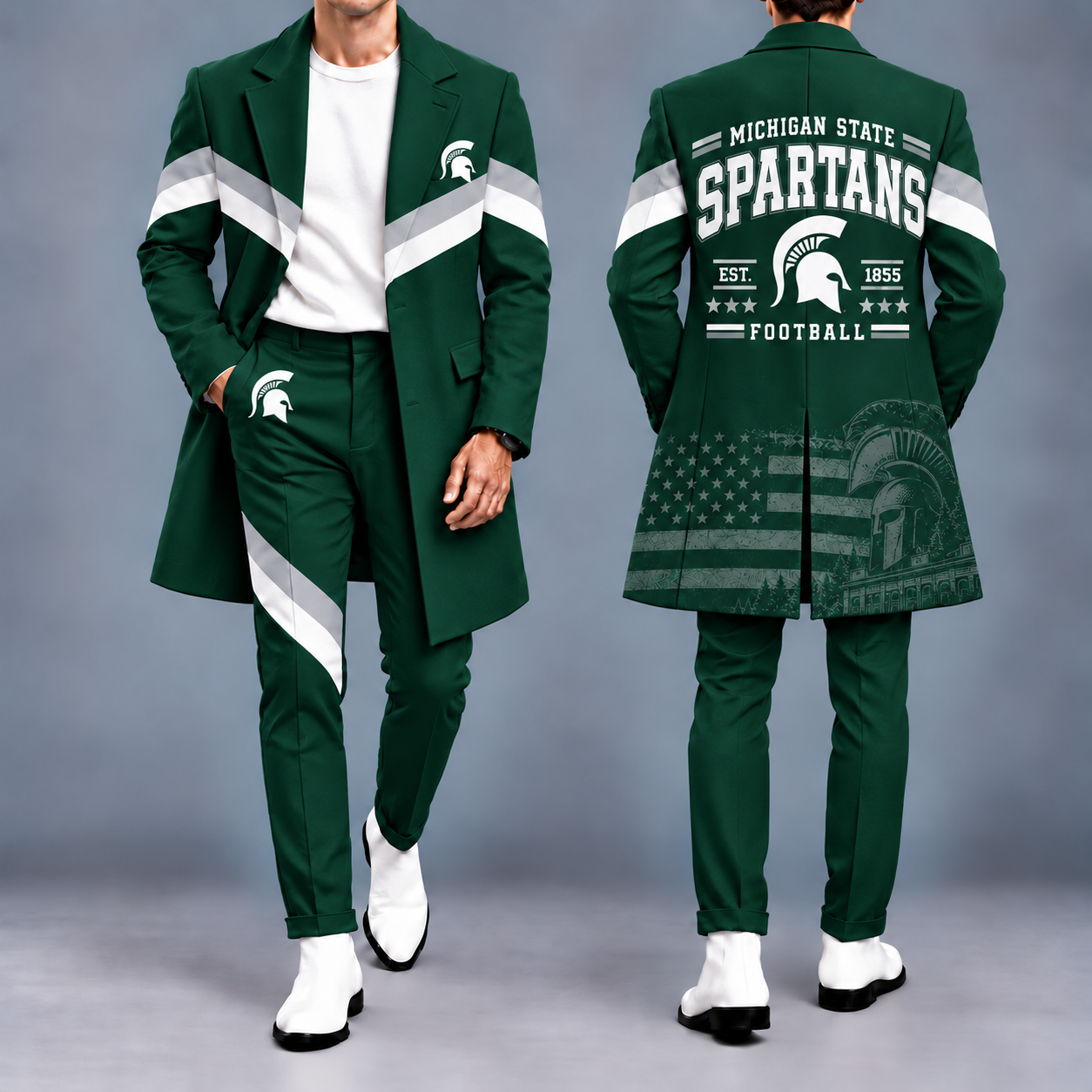 Michigan State Spartans Tailored Long Coat & Pants