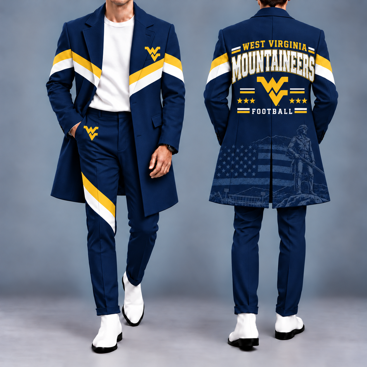 West Virginia Mountaineers Tailored Long Coat & Pants