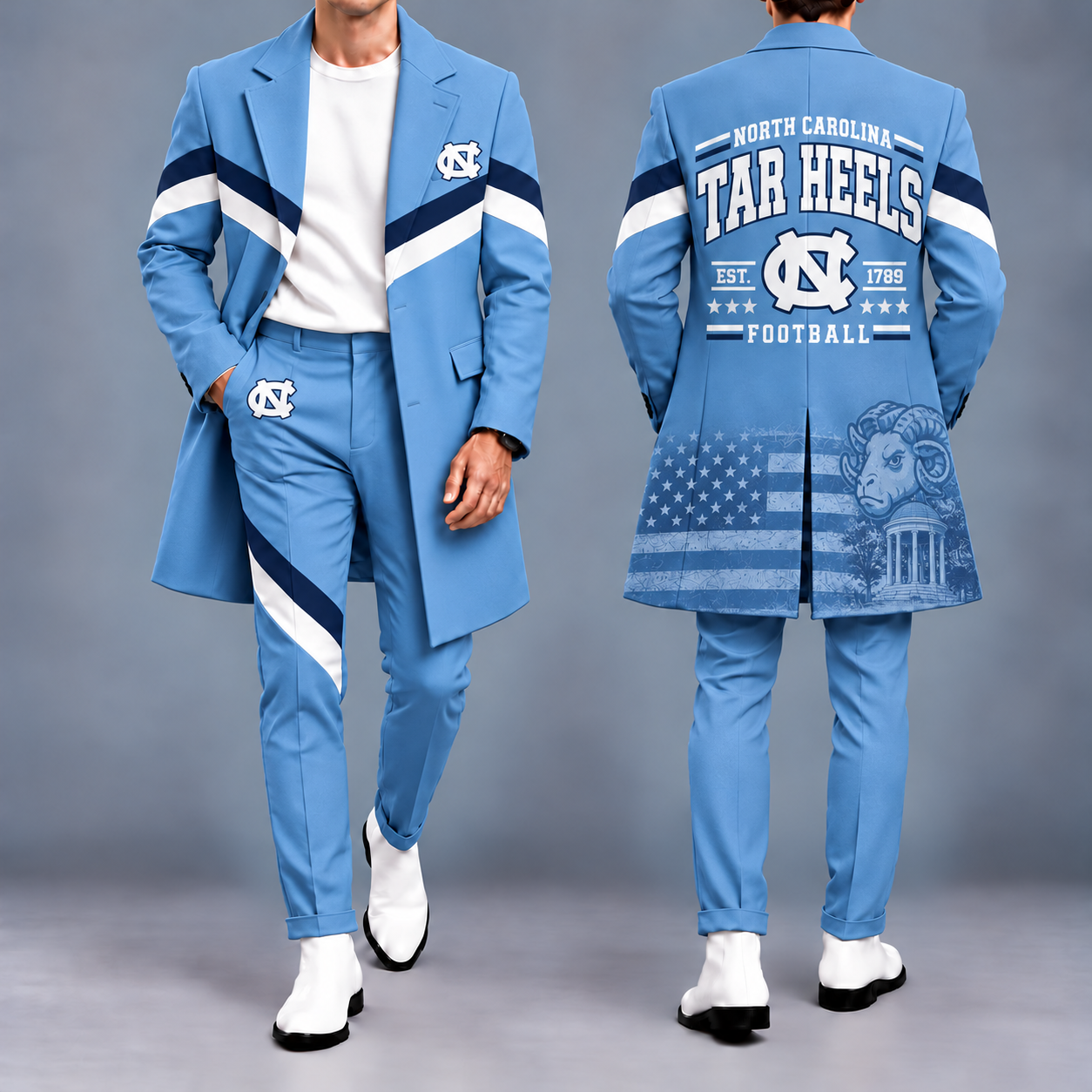 North Carolina Tar Heels Tailored Long Coat & Pants
