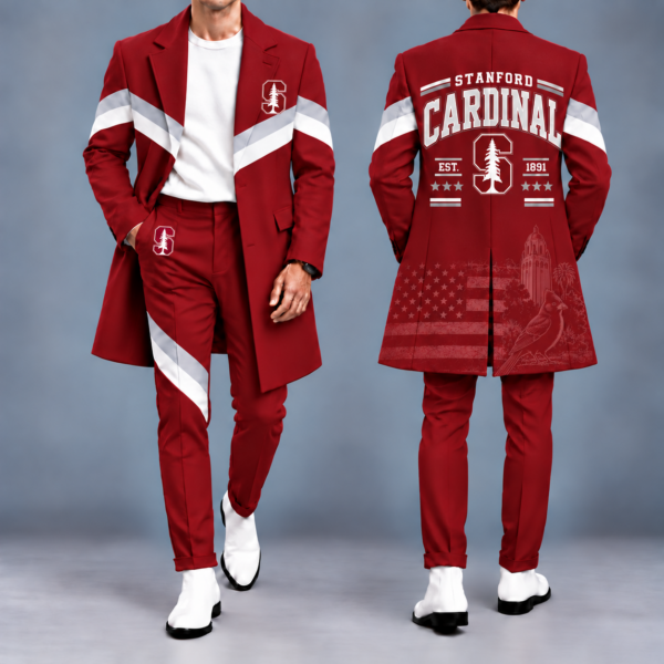 Stanford Cardinal Tailored Long Coat & Pants