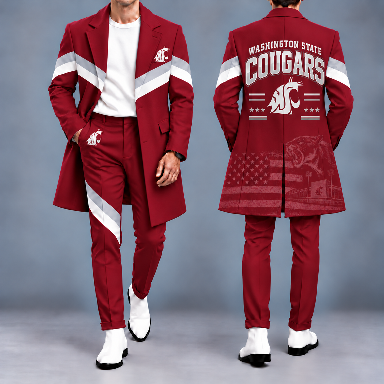Washington State Cougars Tailored Long Coat & Pants