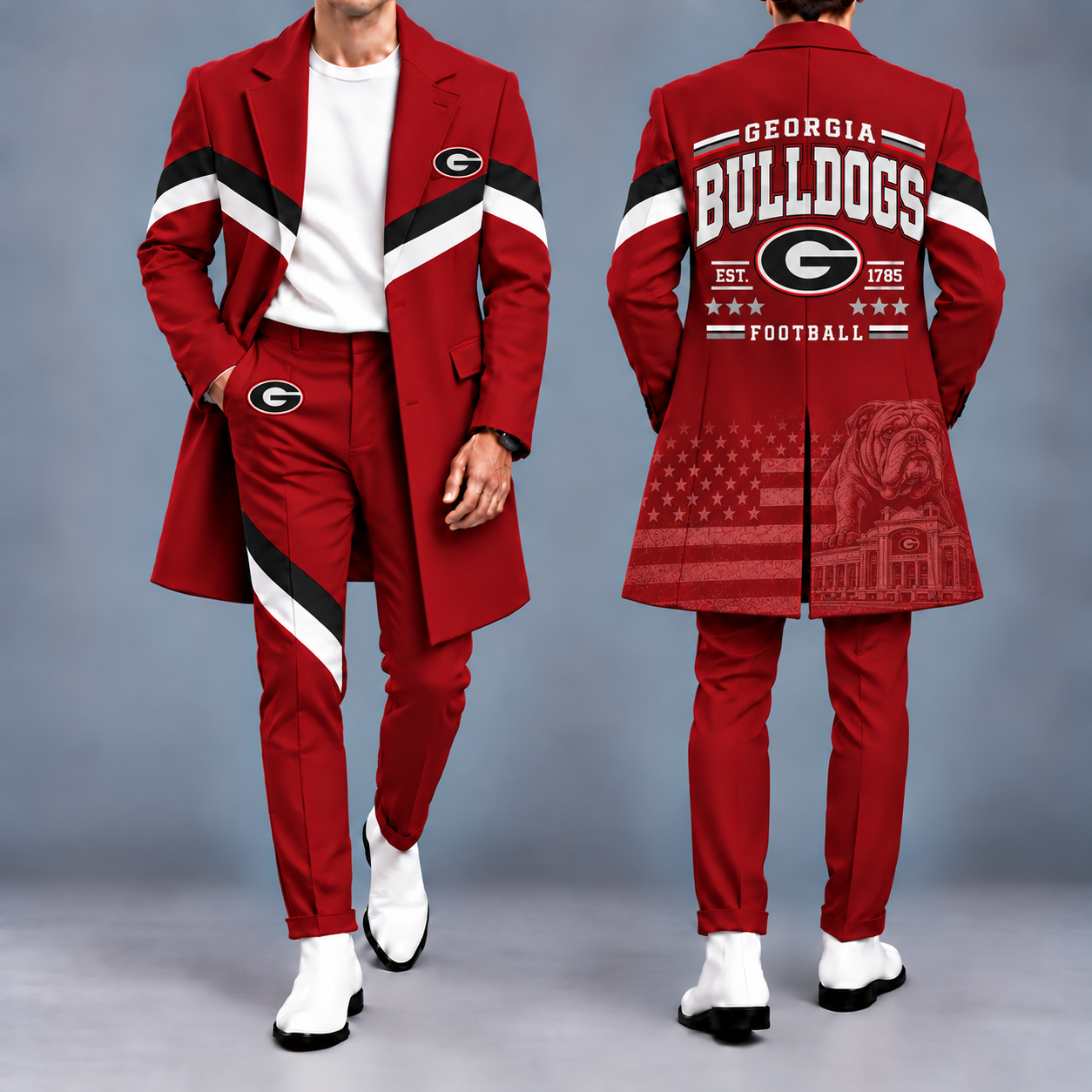 Georgia Bulldogs Tailored Long Coat & Pants