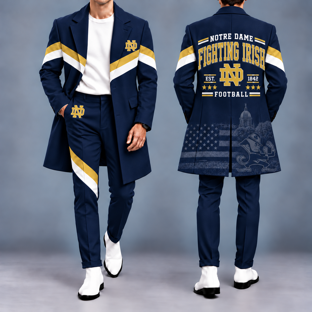 Notre Dame Fighting Irish Tailored Long Coat & Pants