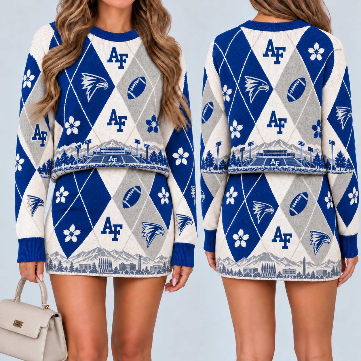 Air Force Falcons Women's Argyle Shirt & Skirt Set