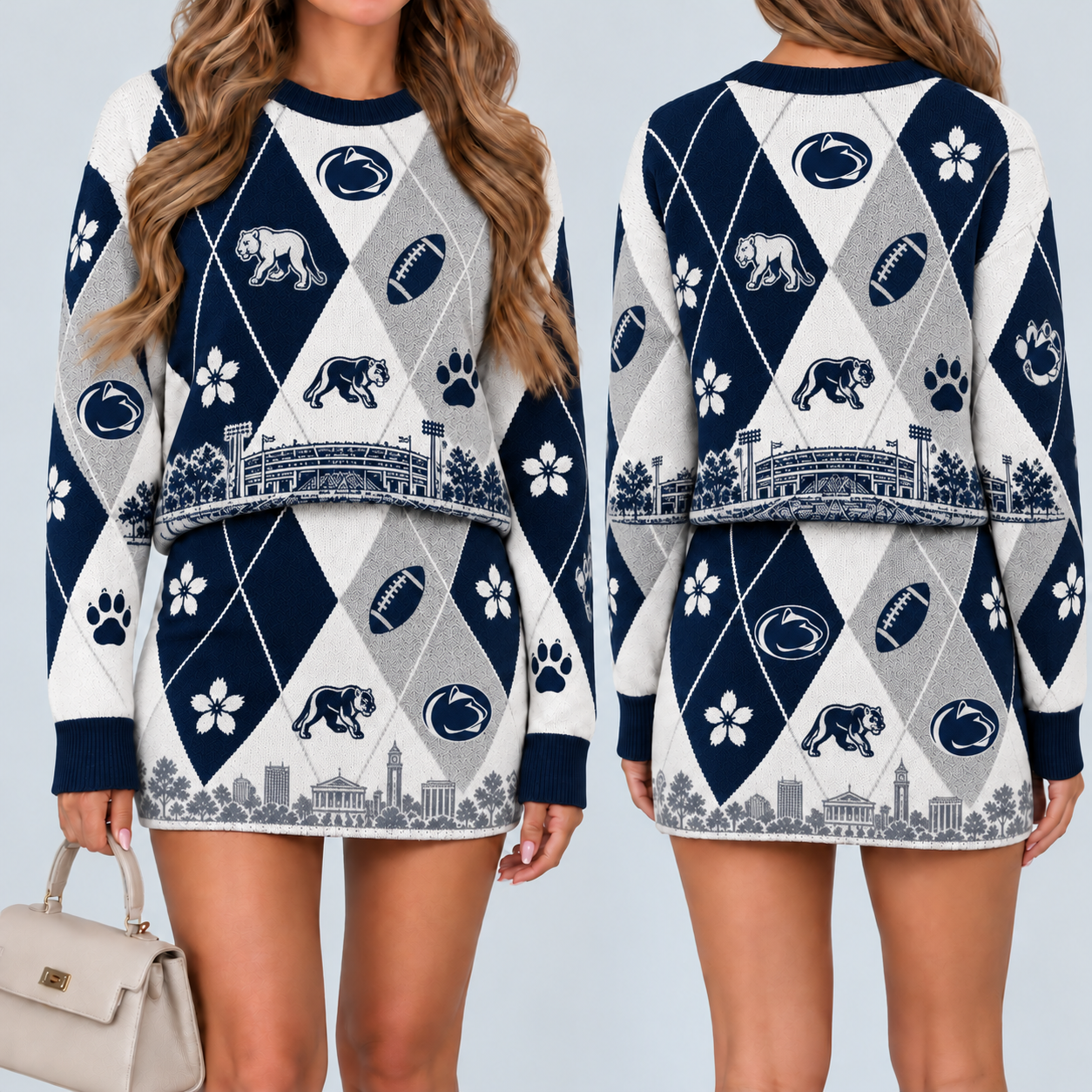 Penn State Nittany Lions Women's Argyle Shirt & Skirt Set