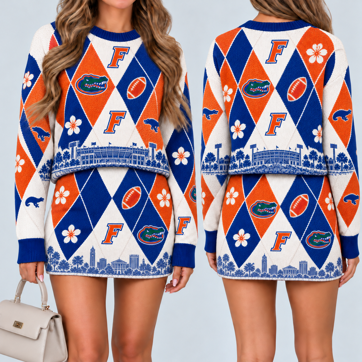 Florida Gators Women's Argyle Shirt & Skirt Set