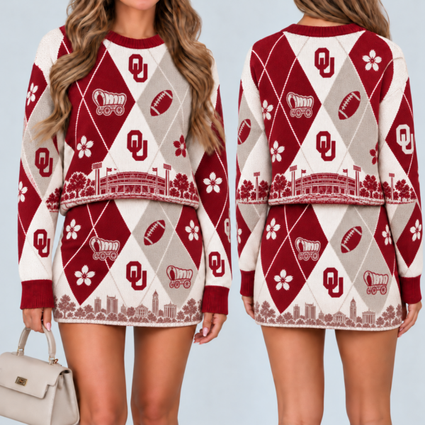Oklahoma Sooners Women's Argyle Shirt & Skirt Set